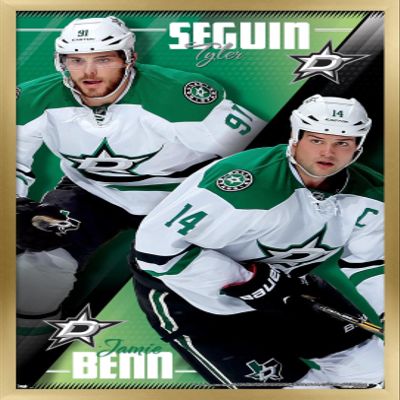 Trends International NHL Dallas Stars - Tyler Seguin and Jamie Benn 14 Wall Poster, 14.725" x 22.375", Gold Framed Version