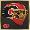 Trends International NHL Calgary Flames - Mask 16 Wall Poster, 22.375" x 34", Gold Framed Version view 1