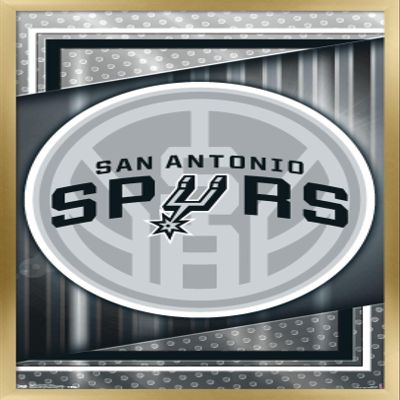Trends International NBA San Antonio Spurs - Logo 17 Wall Poster, 34L x 22.4W, Gold Framed Version