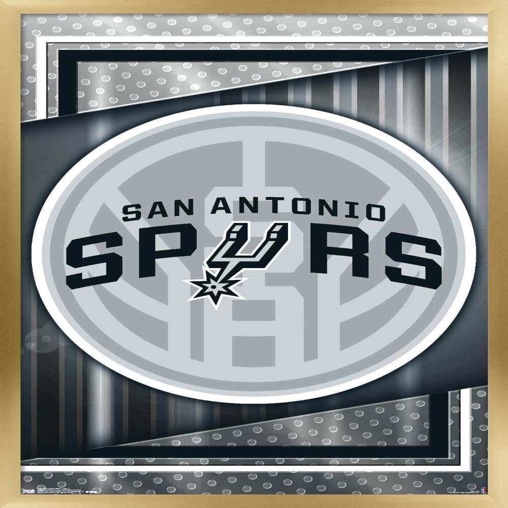 Trends International NBA San Antonio Spurs - Logo 17 Wall Poster, 34L x 22.4W, Gold Framed Version
