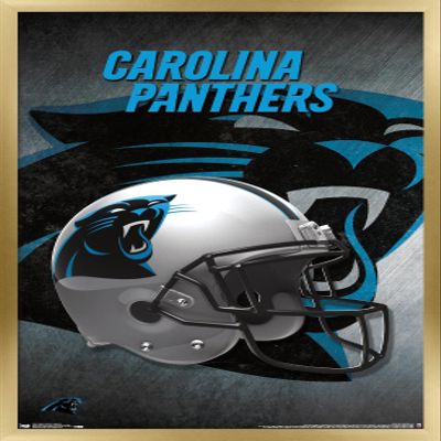Trends International NFL Carolina Panthers - Helmet 16 Wall Poster, 22.375" x 34", Gold Framed Version