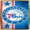 Trends International NBA Philadelphia 76ers - Logo 15 Wall Poster, 14.725" x 22.375", Gold Framed Version view 1