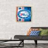 Trends International NBA Philadelphia 76ers - Logo 15 Wall Poster, 14.725" x 22.375", Gold Framed Version view 2