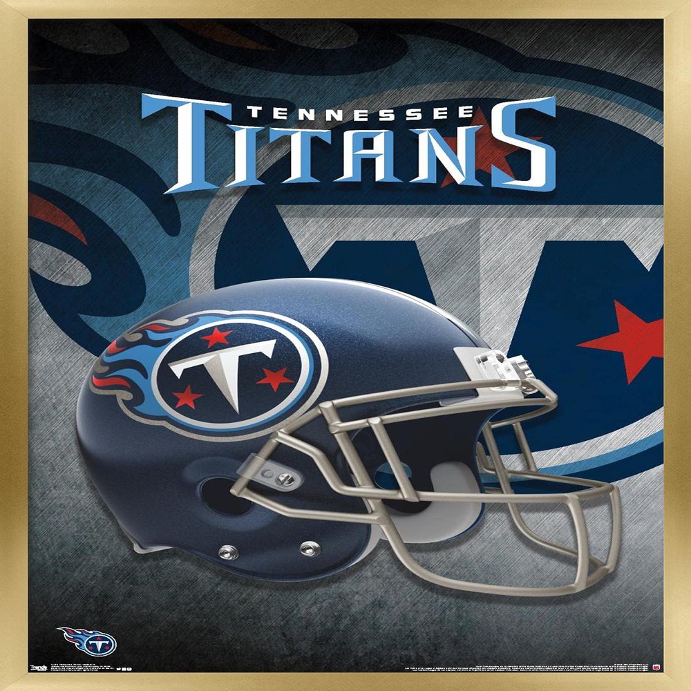 Trends International NFL Tennessee Titans - Helmet 18 Wall Poster, 22.375" x 34", Gold Framed Version