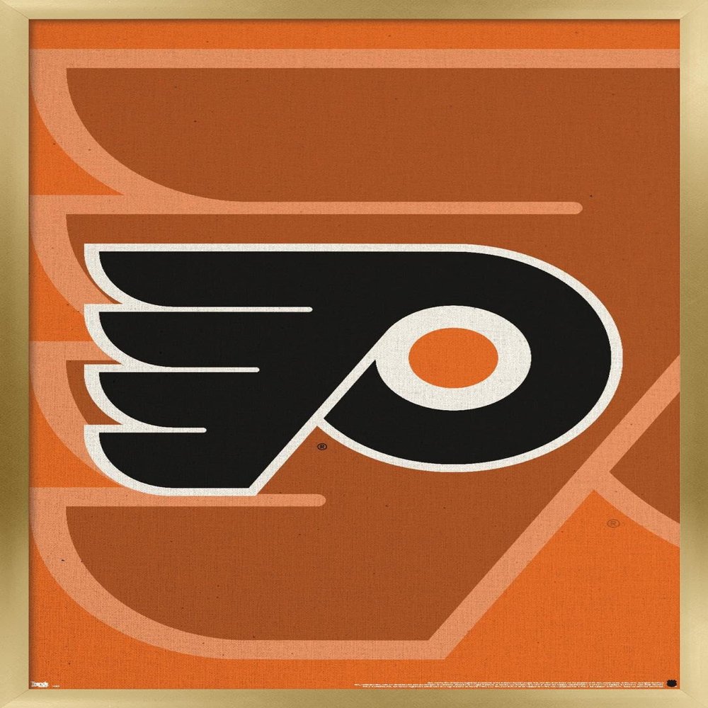 Trends International NHL Philadelphia Flyers - Logo 14 Wall Poster, 22.375" x 34", Gold Framed Version