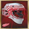 Trends International NHL Detroit Redwings - Mask 16 Wall Poster, 22.375" x 34", Gold Framed Version view 1