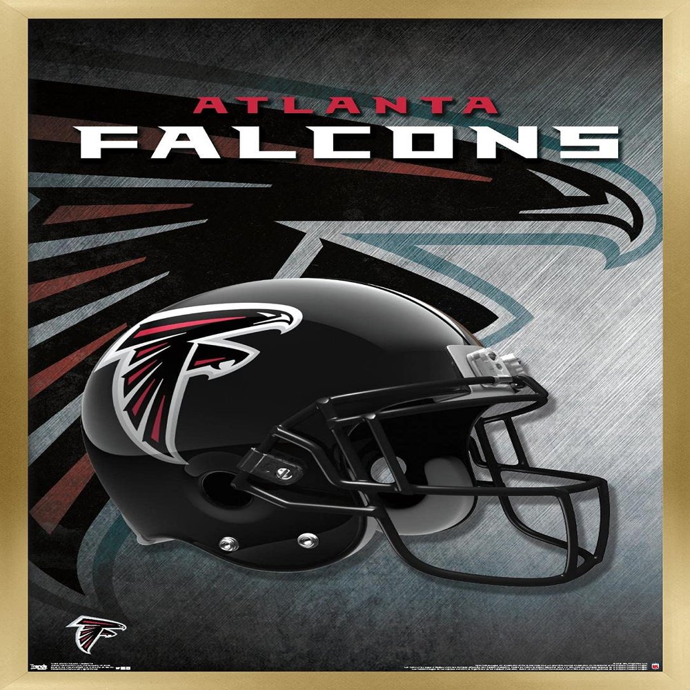 Trends International NFL Atlanta Falcons - Helmet 16 Wall Poster, 14.725" x 22.375", Gold Framed Version