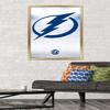 Trends International NHL Tampa Bay Lightning - Logo 17 Wall Poster, 22.375" x 34", Gold Framed Version view 2