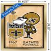Trends International NFL New Orleans Saints - Retro Logo 14 Wall Poster, 14.725" x 22.375", Gold Framed Version view 3