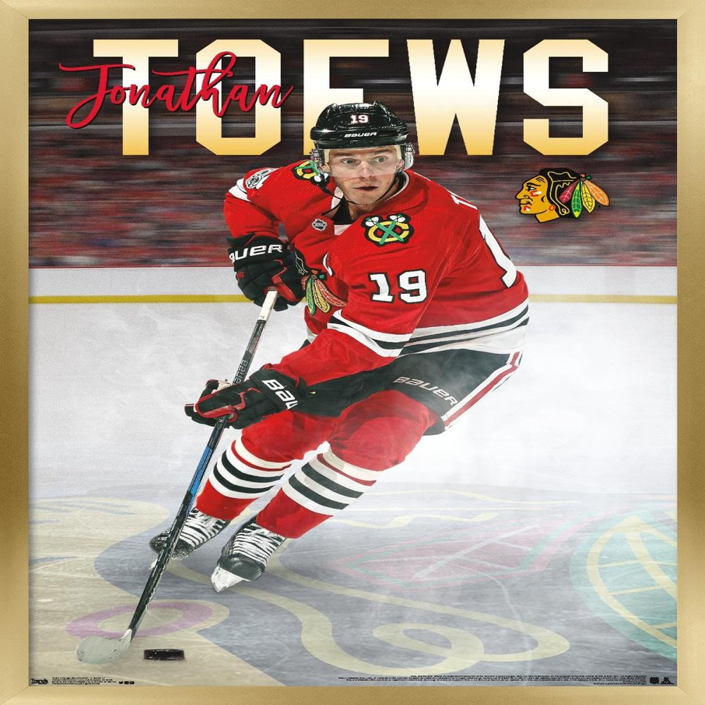 Trends International NHL Chicago Blackhawks - Jonathan Toews 17 Wall Poster, 34L x 22.4W, Gold Framed Version