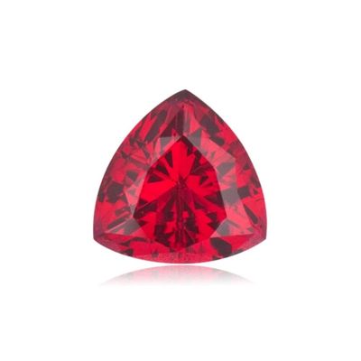 0.55-0.67 Cts of 5x5 mm AAA Trillion Cut Swiss Rough Synthetic Corundum Ruby (1 pc) Loose Gemstone