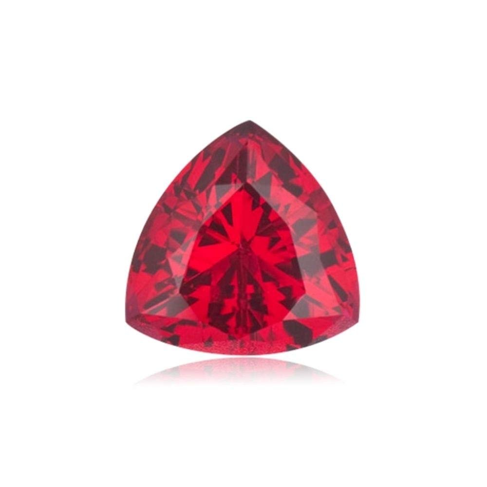 0.55-0.67 Cts of 5x5 mm AAA Trillion Cut Swiss Rough Synthetic Corundum Ruby (1 pc) Loose Gemstone