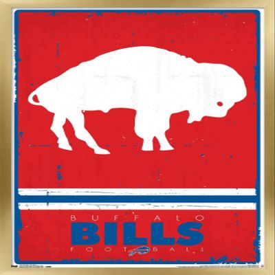 NFL Buffalo Bills - Retro Logo 15 Wall Poster, 22.4L" x 14.7W", Gold Framed Version