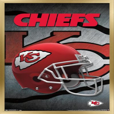Trends International NFL Kansas City Chiefs - Helmet 16 Wall Poster, 22.375" x 34", Gold Framed Version