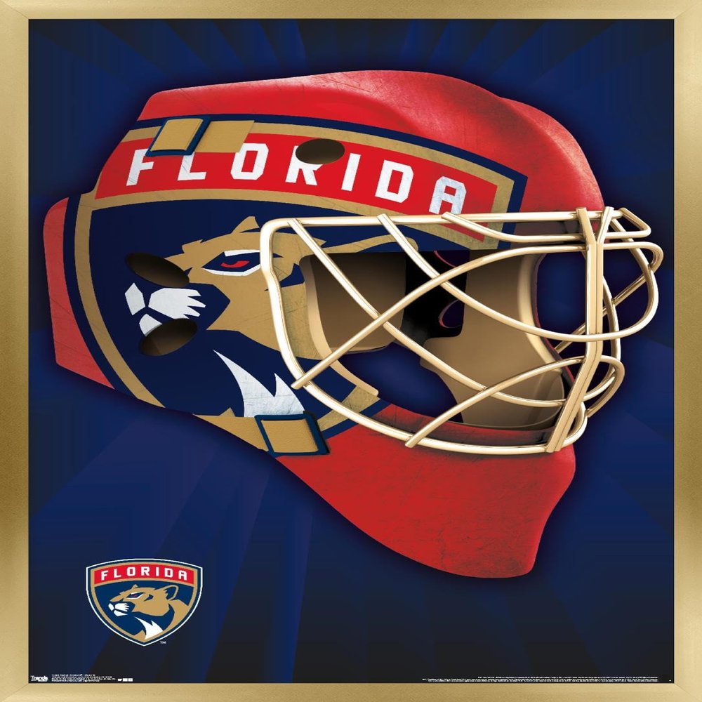 Trends International NHL Florida Panthers Mask 16 Wall Poster, 22.375" x 34", Gold Framed Version