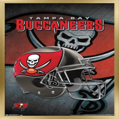 Trends International NFL Tampa Bay Buccaneers - Helmet 16 Wall Poster, 22.375" x 34", Gold Framed Version