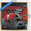Trends International NFL Tampa Bay Buccaneers - Helmet 16 Wall Poster, 22.375" x 34", Gold Framed Version view 3
