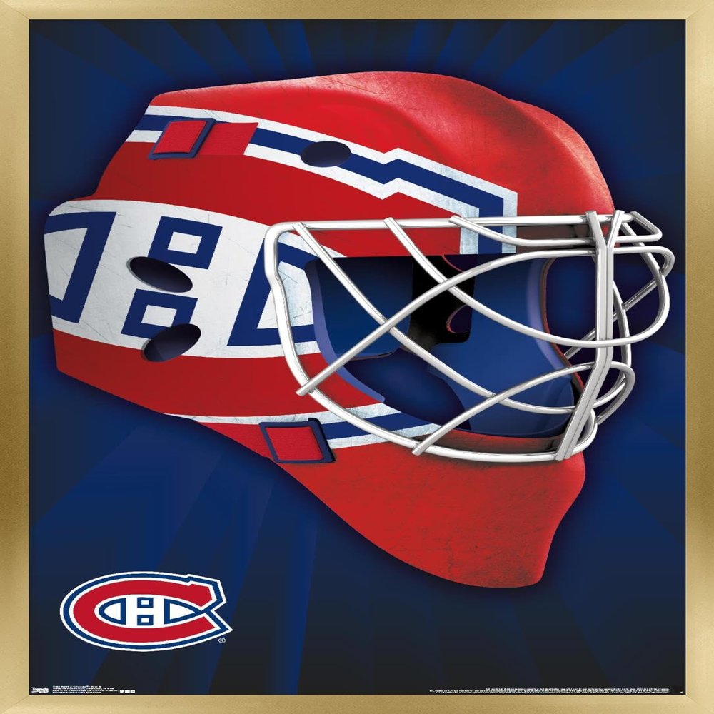 Trends International NHL Montreal Canadiens - Mask 16 Wall Poster, 22.375" x 34", Gold Framed Version