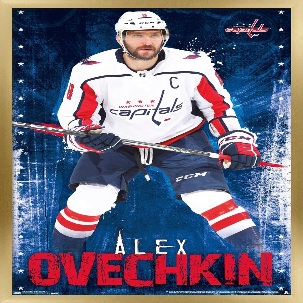 NHL Washington Capitals - Alex Ovechkin 17 Wall Poster, 34L" x 22.4W", Gold Framed Version