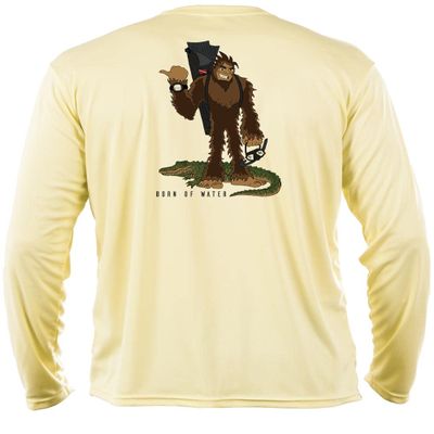Born of Water Skunk Ape Freediving Shirt: UV UPF+ 50 Long Sleeve - Yellow - 2XL