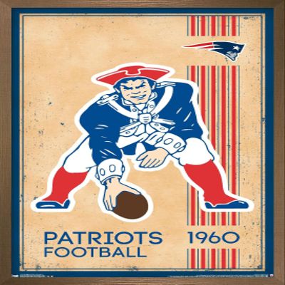 Trends International NFL New England Patriots - Retro Logo 14 Wall Poster, 22.375" x 34", Bronze Framed Version