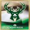 Trends International NBA Milwaukee Bucks - Logo 16 Wall Poster, 22.375" x 34", Gold Framed Version view 1