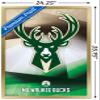 Trends International NBA Milwaukee Bucks - Logo 16 Wall Poster, 22.375" x 34", Gold Framed Version view 3
