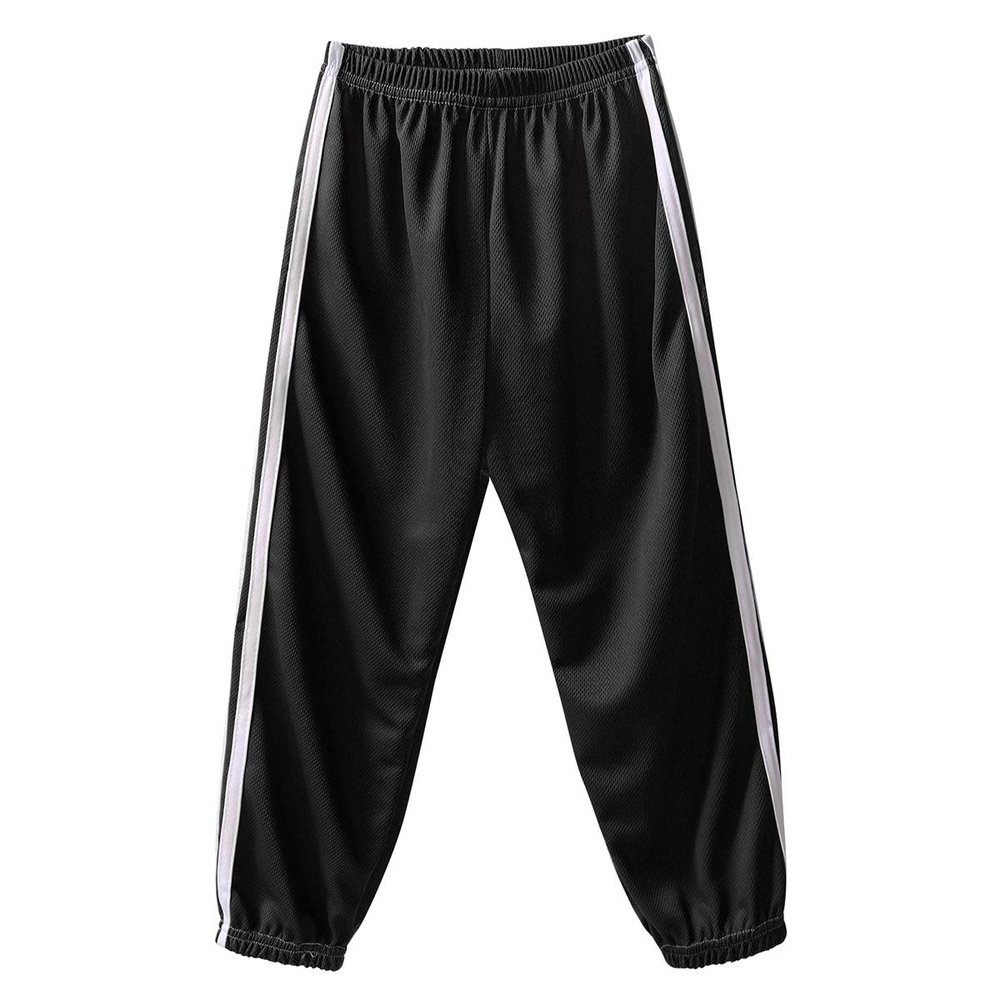 ACSUSS Kids Dance Sports Pants Elastic Waist Loose Harem Pants Unisex Boys Girls Active Sweatpants Trousers Bottoms Black 2-3