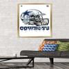 Trends International NFL Dallas Cowboys - Drip Helmet 20 Wall Poster, 22.375" x 34", Gold Framed Version view 2