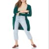 Amazon Essentials Women's Lightweight Longer Length Open-Front Long-Sleeve Cardigan Sweater (Available in Plus Size), Dark Green, XX-Large view 1