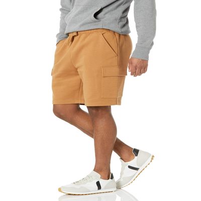 Amazon Essentials Men's Fleece Cargo Shorts, Tan, X-Small