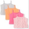 Amazon Essentials Girls Shelf Layering Camisoles, 4-Pack Warm Multi, Small