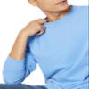 Amazon Essentials Men's Long-Sleeve Lightweight Fleece French Terry Crewneck Sweatshirt, French Blue, Medium view 3