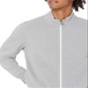 Amazon Essentials Men's Lightweight French Terry Full-Zip Mock Neck Sweatshirt, Light Grey Heather, Medium view 3