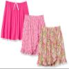 Amazon Essentials Girls' Knit Skorts with Elastic Waist and Built-in Shorts, Pack of 3, Pink Floral, XX-Large view 1