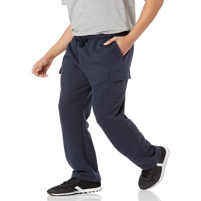 Amazon Essentials Men's Cargo Fleece Sweatpant, Navy, Small