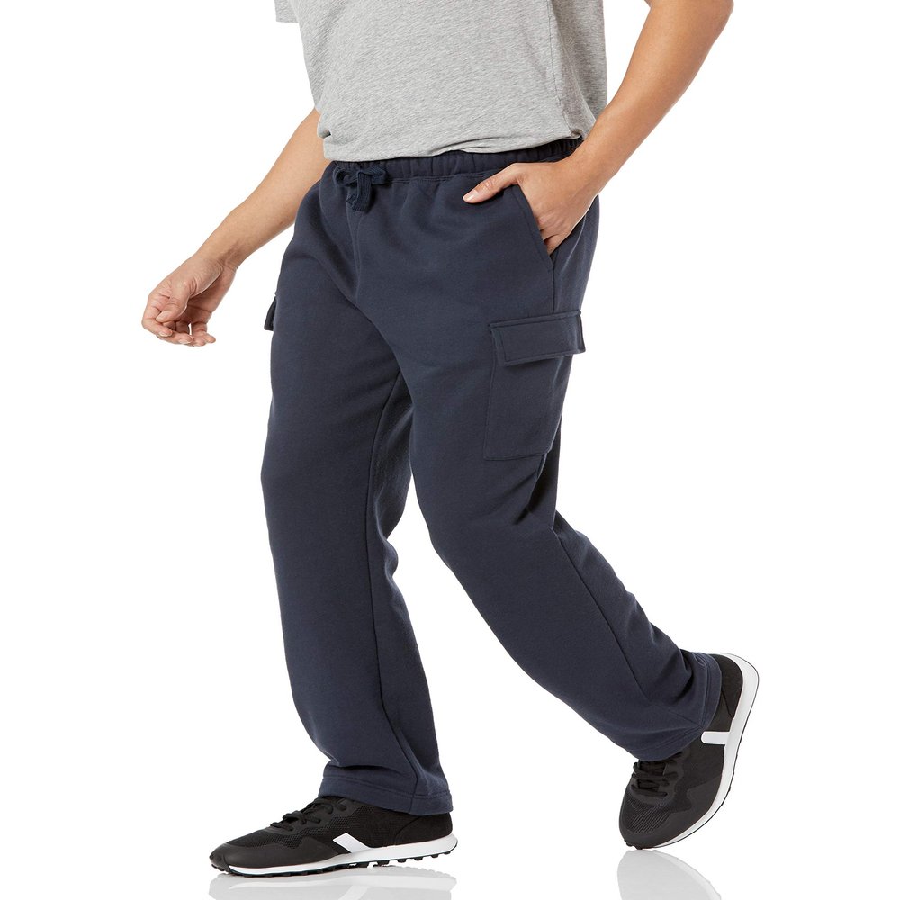 Amazon Essentials Men's Cargo Fleece Sweatpant, Navy, Small