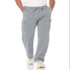 Amazon Essentials Men's Cargo Fleece Sweatpant with Open Hem, Light Grey Heather, Medium view 1