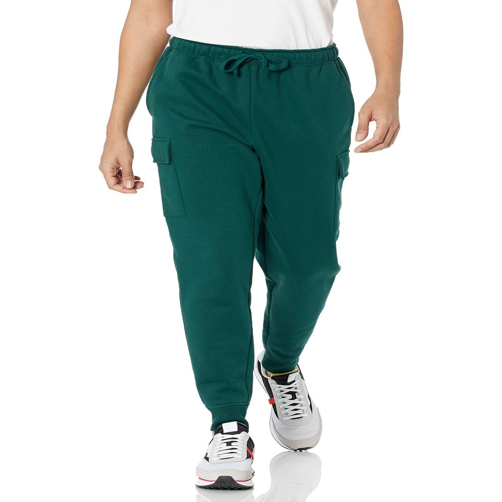 Amazon Essentials Men's Cargo Fleece Jogger Sweatpant with Relaxed Fit, Dark Green, X-Large