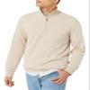 Amazon Essentials Men's Lightweight French Terry Quarter-Zip Mock Neck Sweatshirt, Oatmeal Heather, X-Large view 1