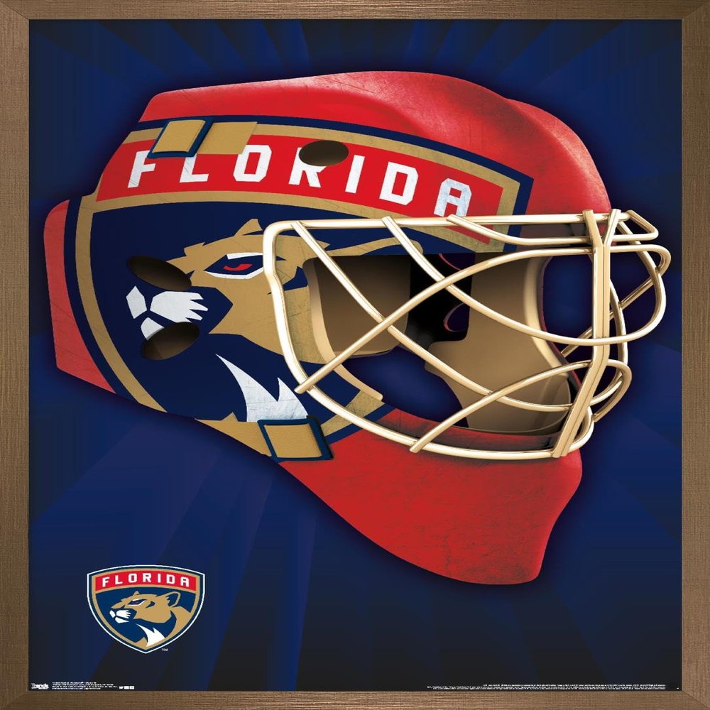 Trends International NHL Florida Panthers Mask 16 Wall Poster, 22.375" x 34", Bronze Framed Version