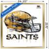 Trends International NFL New Orleans Saints - Drip Helmet 20 Wall Poster, 22.375" x 34", Gold Framed Version view 3