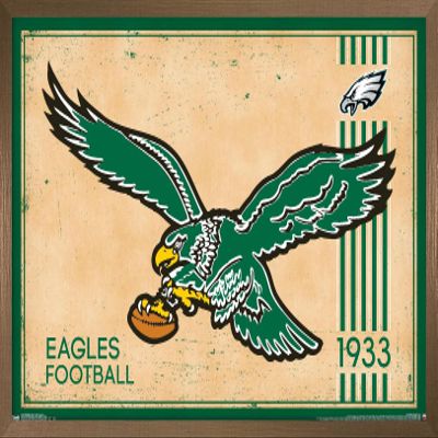 Trends International NFL Philadelphia Eagles - Retro Logo 14 Wall Poster, 14.725" x 22.375", Bronze Framed Version