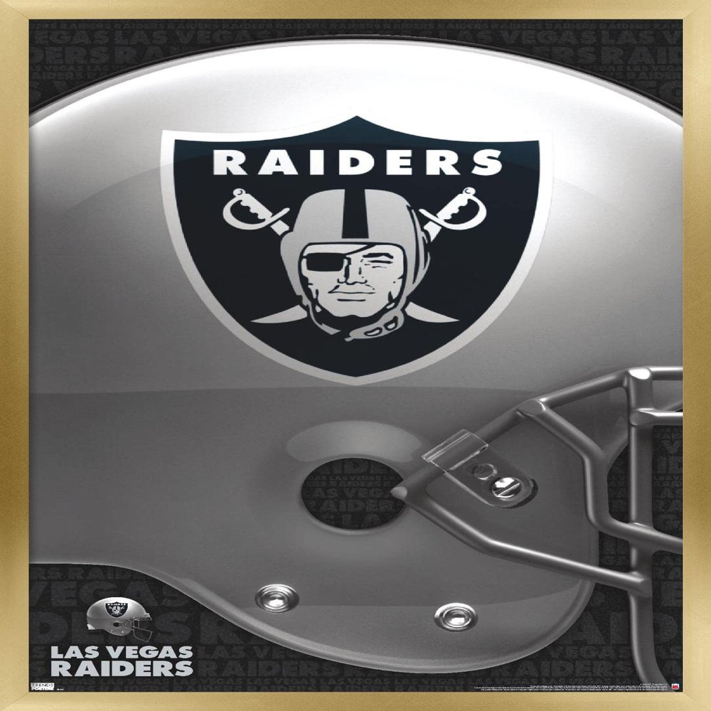 Trends International NFL Las Vegas Raiders  Logo 20 Wall Poster, 22.375" x 34", Gold Framed Version