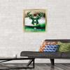 Trends International NBA Milwaukee Bucks - Logo 16 Wall Poster, 14.725" x 22.375", Gold Framed Version view 2