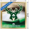 Trends International NBA Milwaukee Bucks - Logo 16 Wall Poster, 14.725" x 22.375", Gold Framed Version view 3