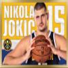 Trends International NBA Denver Nuggets - Nikola Jokic 19 Wall Poster, 22.375" x 34", Gold Framed Version view 1