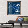 Trends International NFL Indianapolis Colts - Retro Logo 14 Wall Poster, 22.375" x 34", Bronze Framed Version view 2