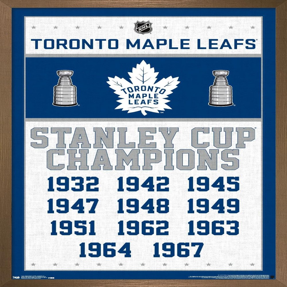 Trends International NHL Toronto Maple Leafs - Champions 16 Wall Poster, 22.375" x 34", Bronze Framed Version
