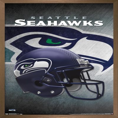 Trends International NFL Seattle Seahawks - Helmet 16 Wall Poster, 14.725" x 22.375", Bronze Framed Version